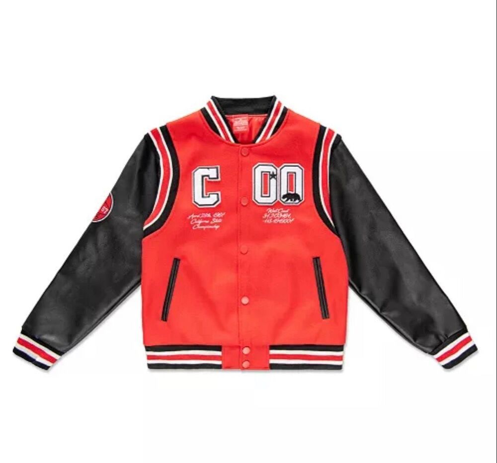 #154. Ring of Fire Red/Black Stallion Woolen Varsity Jacket NWT